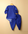 Blue Printed Yoke Angrakha Set