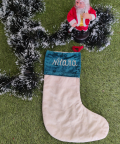 Personalised Green & White Velvet Stocking