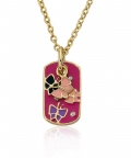 Hot Pink & Multi Color Enamel Butterflies Necklace