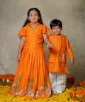 Orange Pichwai Bandi Set 