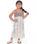 Voyager Trails Printed Cotton Midi Dress with Tie-Up