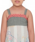Voyager Trails Printed Cotton Midi Dress with Tie-Up