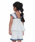 Poppy Floral Printed Cotton Co-Ord Set, Blue