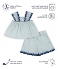 Poppy Floral Printed Cotton Co-Ord Set, Blue