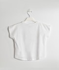 Girls White Cotton T-Shirt