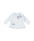 Cotton Crew - Neck T-shirt With Teddy Bear Print