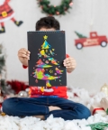 Ilearnngrow Christmas Tree Stencil With Scratch Book