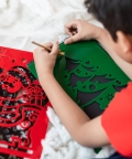 Ilearnngrow Christmas Tree Stencil With Scratch Book