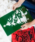 Ilearnngrow Christmas Tree Stencil With Scratch Book