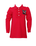 Full Sleeves Girls Polo T-Shits With Butterfly