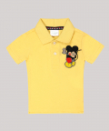 Yellow Polo T-Shirt With Mickey Mouse Motif