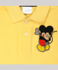 Yellow Polo T-Shirt With Mickey Mouse Motif
