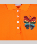 Girls Polo Dress With Shy Butterfly Motif