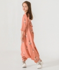 Scarlet Orange Dhoti Jumpsuit Kids