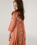 Scarlet Orange Dhoti Jumpsuit Kids