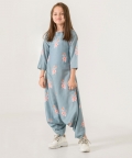 Aqua Blue Dhoti Jumpsuit Kids