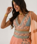 Scarlet Orange Kali Lehenga Set