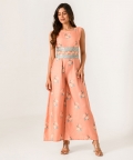 Scarlet Orange Embellished Jumpsuit
