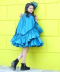 Peacock Blue Cape Dress