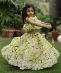 Flower Print Lehnga Skirt With Top