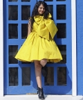 Yellow Taffeta Bow Dress