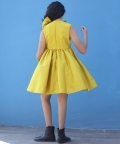 Yellow Taffeta Bow Dress