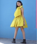 Yellow Taffeta Bow Dress
