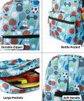 Sports Print School Backpack 3 To 7 Years