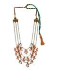 Three Liner Kundan And Pearl Necklace