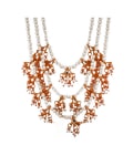 Three Liner Kundan And Pearl Necklace