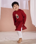 Maroon Srinathji Kurta Set 