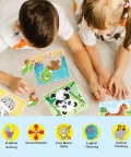 Jungle, Farm, Baby & Ocean Animals-15 Puzzle Pcs Each,Set- 4
