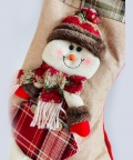 Jute Snowman Christmas Stockings, Large