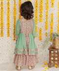 One Off Shoulder Chiffon Baloon Sleeve With Jacket & Palazzo