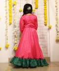 Zig Zag Print Lehenga With 3/4 Sleeves