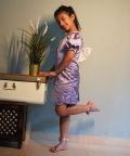 Lavender Imported Dress With Handwork Embroidery
