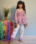 Unicorn Print Kaftan With Pants