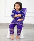 Round Neck Stylish Kurti With Organza Hem Pant And Dupatta