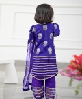 Round Neck Stylish Kurti With Organza Hem Pant And Dupatta