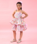 Checks Printed Frock With Layers