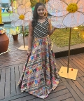 Heavy Embroidered Lehenga With Gota Lace Crop Top & Dupatta