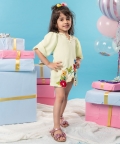 Thread Embroidered Frock With Balloon Sleeves