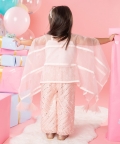 Flarry Organza Cape With Crop Top And Embroidered Pants