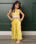 Flower Embroidered Top With Pants Having Flower Embroidery