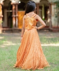 Embroidered Crop Top With Orange Lehenga