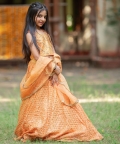 Embroidered Crop Top With Orange Lehenga
