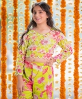 Pearl Embroidered Crop Top With Sharara