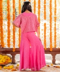 Embroidered Pink Jumpsuit With Shrug