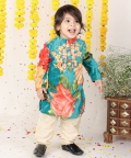 Velvet Floral Printed Kurta With Pyjama