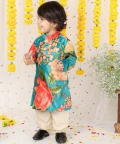 Velvet Floral Printed Kurta With Pyjama